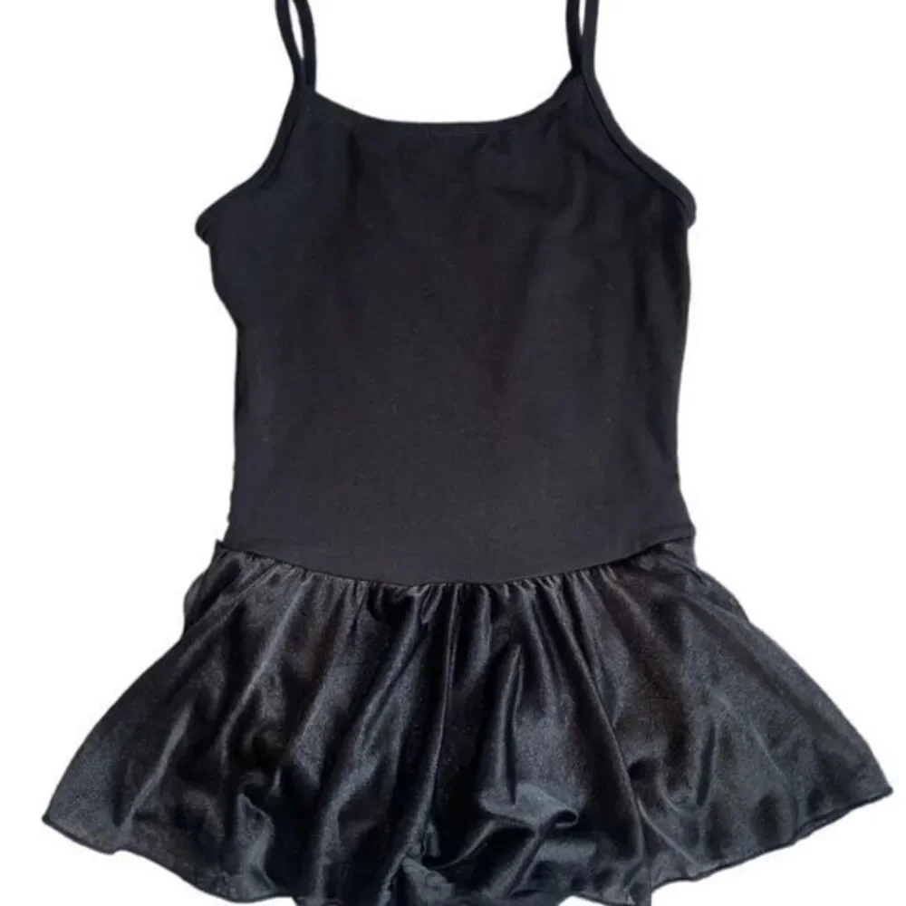 Jaques Moret Dance Cami Dance Leotard Skirt Rhinestones XS‎ Black